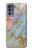 S3717 Imprimé graphique en marbre bleu pastel or rose Etui Coque Housse pour Motorola Moto G62 5G