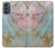S3717 Imprimé graphique en marbre bleu pastel or rose Etui Coque Housse pour Motorola Moto G62 5G