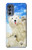 S3794 Ours polaire arctique amoureux de la peinture de phoque Etui Coque Housse pour Motorola Moto G62 5G
