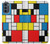 S3814 Composition de dessin au trait Piet Mondrian Etui Coque Housse pour Motorola Moto G62 5G