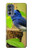 S3839 Oiseau bleu du bonheur Oiseau bleu Etui Coque Housse pour Motorola Moto G62 5G