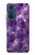 S3713 Graphique violet améthyste à quartz imprimé Etui Coque Housse pour Motorola Edge 30