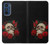 S3753 Roses de crâne gothique sombre Etui Coque Housse pour Motorola Edge 30