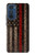 S3804 Graphique de drapeau de ligne rouge en métal de pompier Etui Coque Housse pour Motorola Edge 30