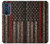 S3804 Graphique de drapeau de ligne rouge en métal de pompier Etui Coque Housse pour Motorola Edge 30