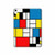 S3814 Composition de dessin au trait Piet Mondrian Etui Coque Housse pour iPad 10.9 (2022)