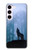 S0935 Loup Hurlant dans la forêt Etui Coque Housse pour Samsung Galaxy S23