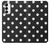 S2299 Noir Pois Etui Coque Housse pour Samsung Galaxy S23