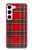 S2374 Motif Tartan Rouge Etui Coque Housse pour Samsung Galaxy S23