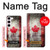 S2490 Canada Feuille d'érable Drapeau Texture Etui Coque Housse pour Samsung Galaxy S23