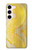 S2713 Serpent jaune imprimé graphique Peau Etui Coque Housse pour Samsung Galaxy S23