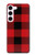 S2931 Rouge Buffle motif de vérification Etui Coque Housse pour Samsung Galaxy S23