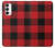 S2931 Rouge Buffle motif de vérification Etui Coque Housse pour Samsung Galaxy S23