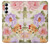 S3035 Peinture douce Fleur Etui Coque Housse pour Samsung Galaxy S23