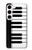 S3078 Noir et blanc Clavier de piano Etui Coque Housse pour Samsung Galaxy S23