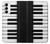 S3078 Noir et blanc Clavier de piano Etui Coque Housse pour Samsung Galaxy S23