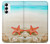 S3212 Coquilles de mer Étoile de mer Plage Etui Coque Housse pour Samsung Galaxy S23
