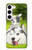 S3795 Peinture Husky Sibérien Ludique Chaton Grincheux Etui Coque Housse pour Samsung Galaxy S23