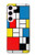 S3814 Composition de dessin au trait Piet Mondrian Etui Coque Housse pour Samsung Galaxy S23