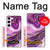 S3896 Stries d'or en marbre violet Etui Coque Housse pour Samsung Galaxy S23