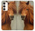 S1595 Beau cheval marron Etui Coque Housse pour Samsung Galaxy S23 Plus