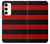 S2638 Noir et Rouge rayé Etui Coque Housse pour Samsung Galaxy S23 Plus