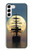 S2897 Pirate Ship Lune Nuit Etui Coque Housse pour Samsung Galaxy S23 Plus