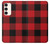 S2931 Rouge Buffle motif de vérification Etui Coque Housse pour Samsung Galaxy S23 Plus