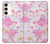 S3036 Flore de fleur rose douce Etui Coque Housse pour Samsung Galaxy S23 Plus