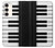 S3078 Noir et blanc Clavier de piano Etui Coque Housse pour Samsung Galaxy S23 Plus