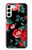 S3112 Motif floral Rose Noir Etui Coque Housse pour Samsung Galaxy S23 Plus