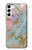 S3717 Imprimé graphique en marbre bleu pastel or rose Etui Coque Housse pour Samsung Galaxy S23 Plus