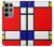 S0157 Composition Rouge Bleu Jaune Etui Coque Housse pour Samsung Galaxy S23 Ultra