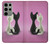 S1832 Chat d'amour Etui Coque Housse pour Samsung Galaxy S23 Ultra