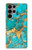 S2906 Aqua Turquoise Pierre Etui Coque Housse pour Samsung Galaxy S23 Ultra