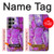 S2907 Violet Turquoise Pierre Etui Coque Housse pour Samsung Galaxy S23 Ultra