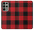 S2931 Rouge Buffle motif de vérification Etui Coque Housse pour Samsung Galaxy S23 Ultra