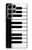 S3078 Noir et blanc Clavier de piano Etui Coque Housse pour Samsung Galaxy S23 Ultra