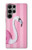 S3805 Flamant Rose Pastel Etui Coque Housse pour Samsung Galaxy S23 Ultra