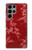 S3817 Motif de fleurs de cerisier floral rouge Etui Coque Housse pour Samsung Galaxy S23 Ultra