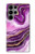 S3896 Stries d'or en marbre violet Etui Coque Housse pour Samsung Galaxy S23 Ultra