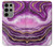 S3896 Stries d'or en marbre violet Etui Coque Housse pour Samsung Galaxy S23 Ultra