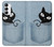 S2641 Noir Chat Poche Etui Coque Housse pour Samsung Galaxy A14 5G