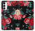 S3112 Motif floral Rose Noir Etui Coque Housse pour Samsung Galaxy A14 5G