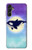 S3807 Killer Whale Orca Lune Pastel Fantaisie Etui Coque Housse pour Samsung Galaxy A14 5G