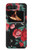S3112 Motif floral Rose Noir Etui Coque Housse pour Motorola Moto Razr 2022