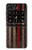 S3804 Graphique de drapeau de ligne rouge en métal de pompier Etui Coque Housse pour Motorola Moto Razr 2022