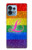 S2900 Arc en ciel LGBT Fierté lesbienne Drapeau Etui Coque Housse pour Motorola Edge+ (2023), X40, X40 Pro, Edge 40 Pro