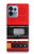 S3204 Rouge Cassette Recorder graphique Etui Coque Housse pour Motorola Edge+ (2023), X40, X40 Pro, Edge 40 Pro