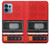 S3204 Rouge Cassette Recorder graphique Etui Coque Housse pour Motorola Edge+ (2023), X40, X40 Pro, Edge 40 Pro